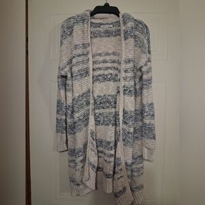 Women's Striped Open-Front Cardigan Sweater